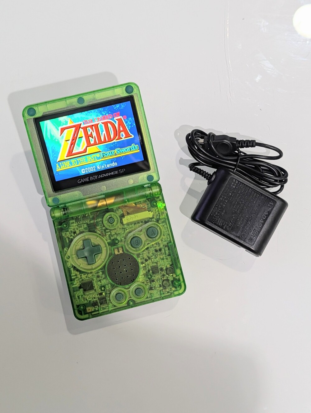 Clear Jungle Green Nintendo Game Boy Advance SP GBA SP System with v5 IPS Screen